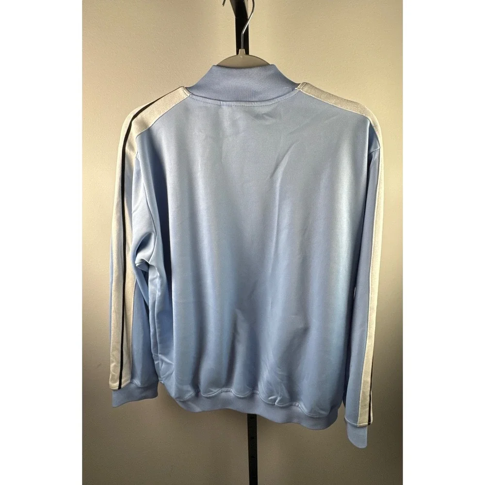 Palm Angels Track Jacket Mens L Light Blue Excellent Side Stripe Zip Up